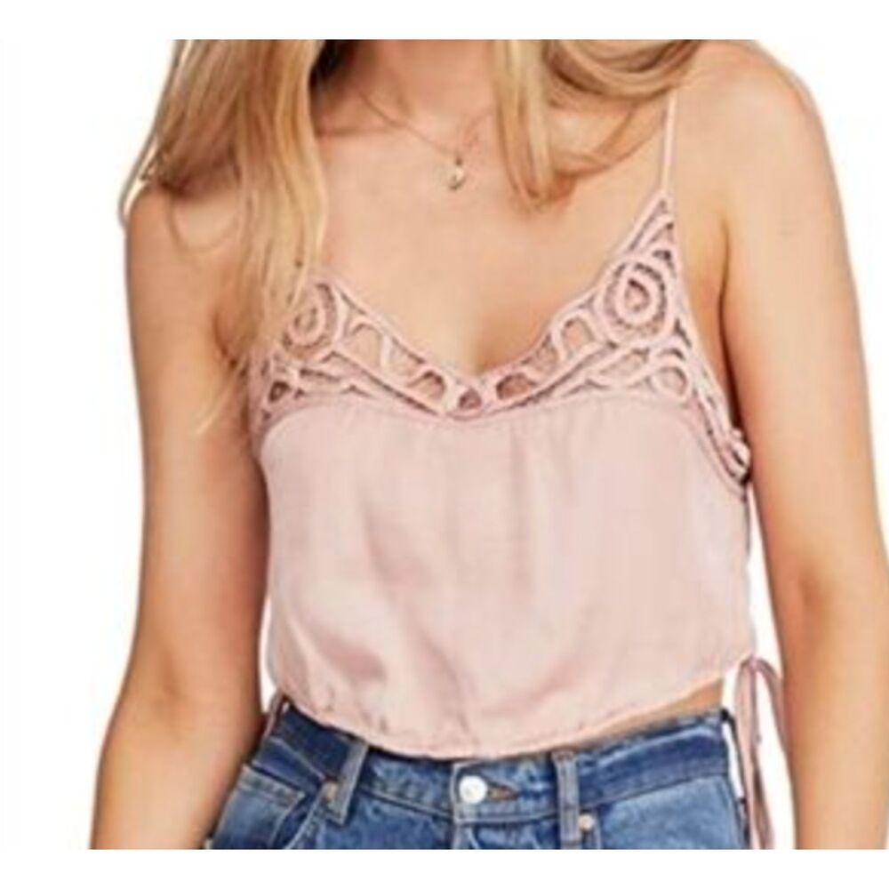 Women Free People Blouson Brami Cropped Camisole in Nude Pink Size Small